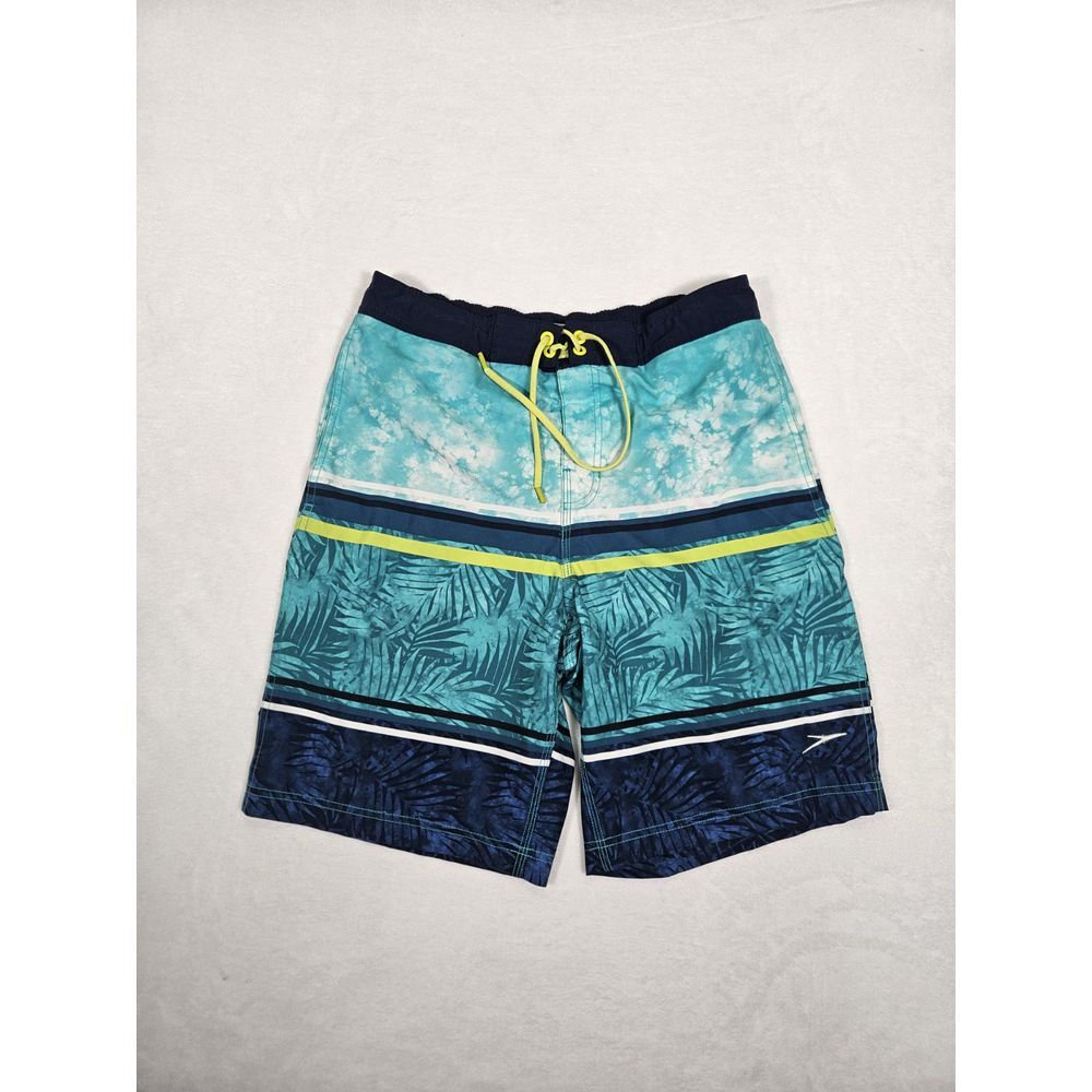 Speedo Men's Border Line Performance UPF 50 protection Shorts Blue Size Small